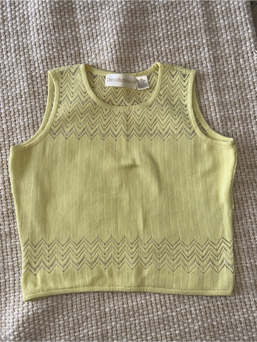 Dana Buchman Lightweight Sleeveless Knit Top in Pale Lime